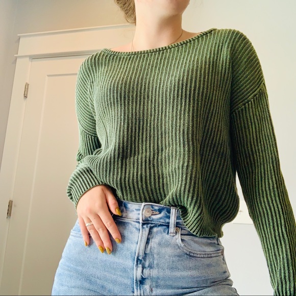 ❤️sold Brandy Melville green ribbed sweater - Picture 2 of 5